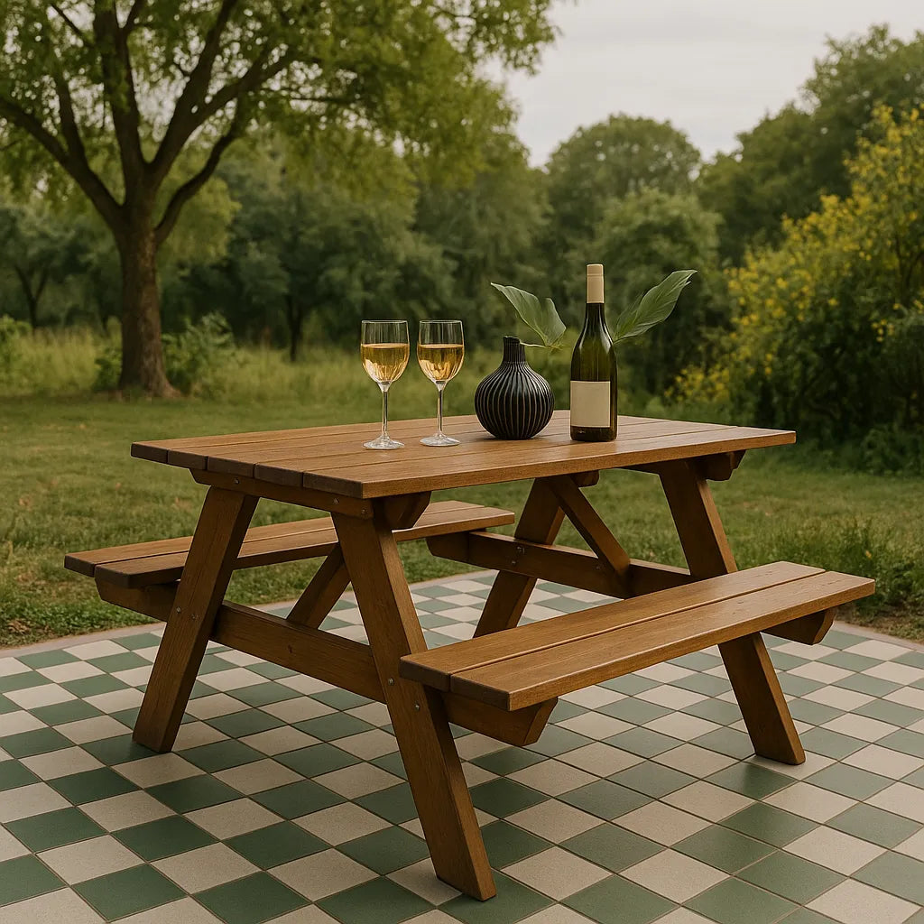 Compact Outdoor Picnic Table Space-Saving Essential Enriching Small Outdoor Meals