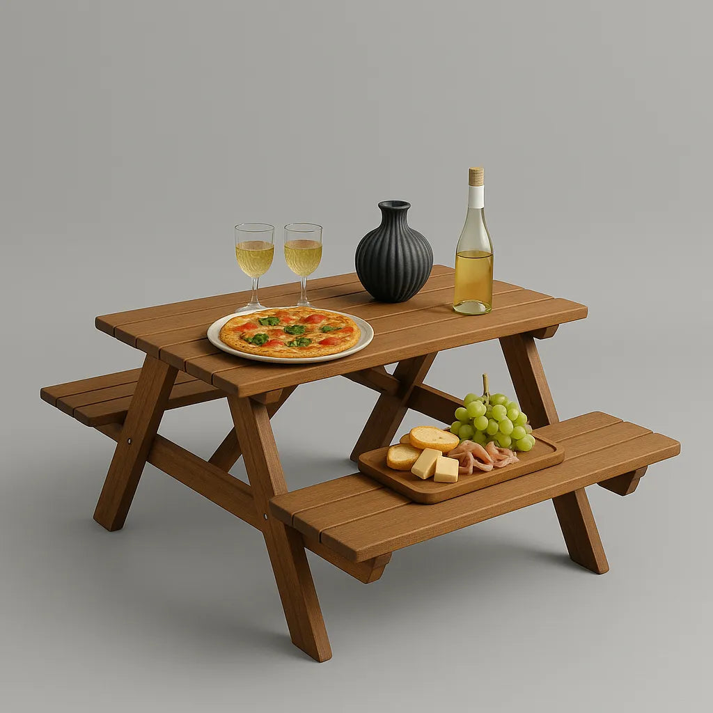 Compact Outdoor Picnic Table Space-Saving Essential Enriching Small Outdoor Meals