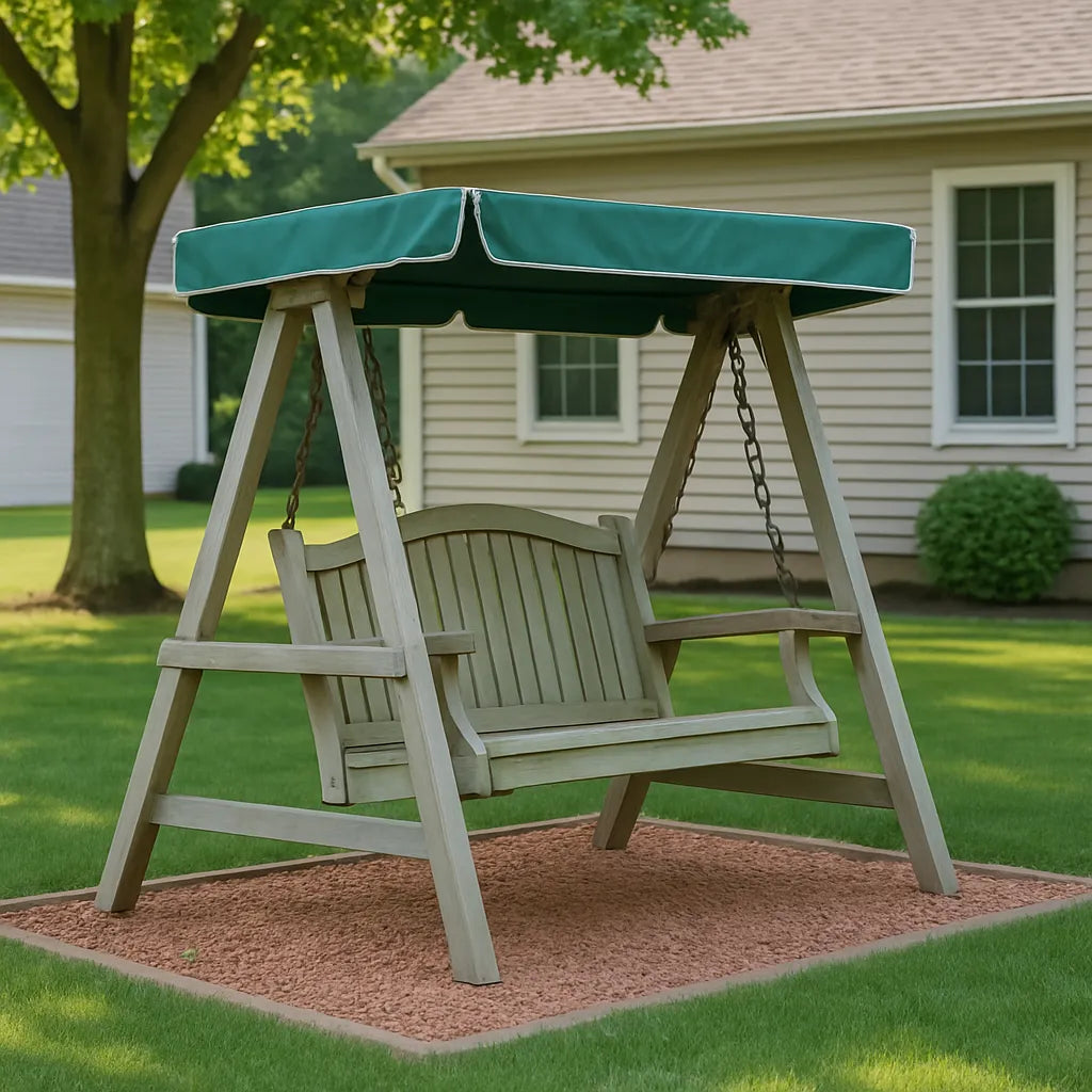 Comfortable Wooden Swing with Canopy for Outdoor Enjoyment
