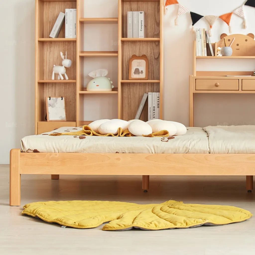 Solid Oak Wooden Bed Frame With Rounded Headboard