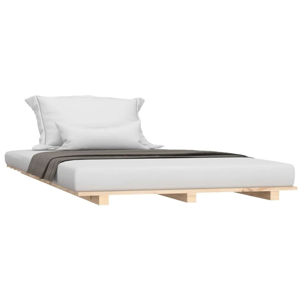 Solid Pine Wood Pallet Bed Frame Natural Finish