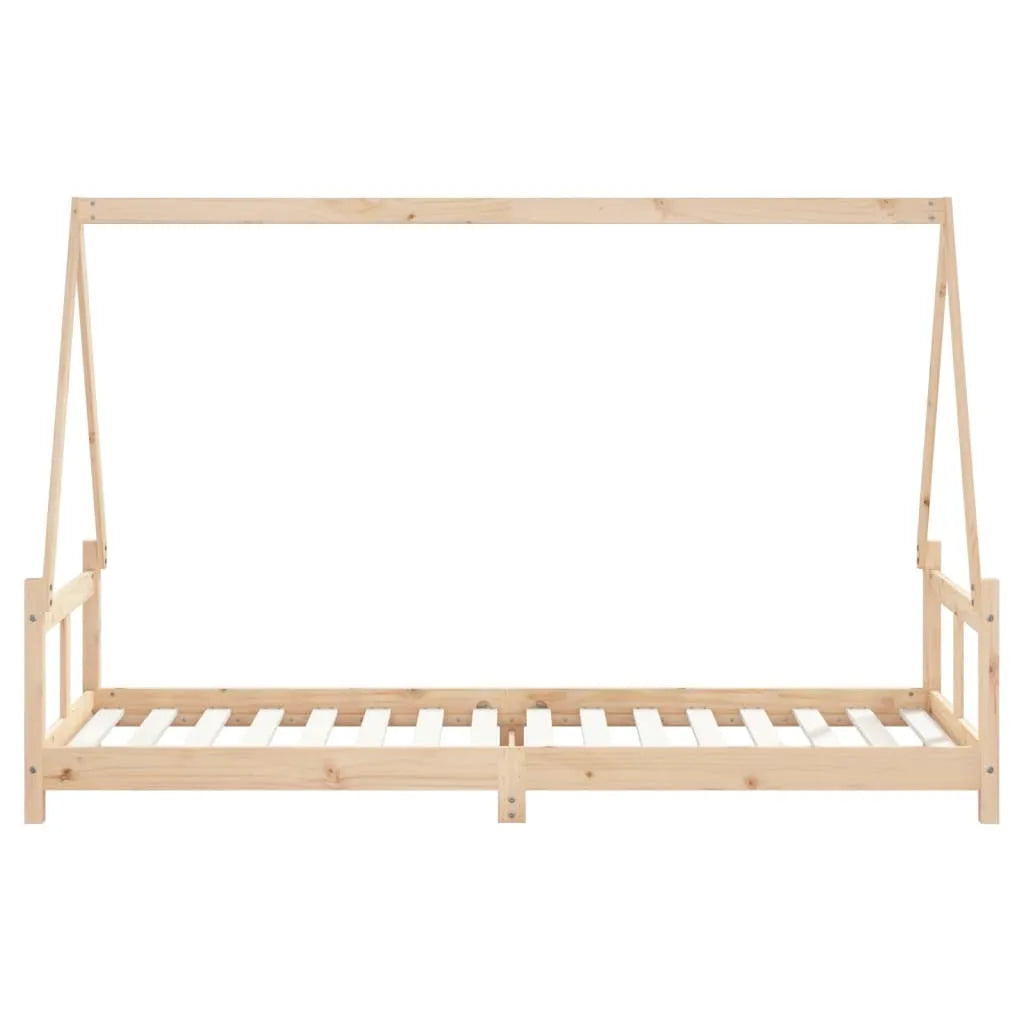 Wooden Kids Bed Frame With House Roof Design In Natural Pine