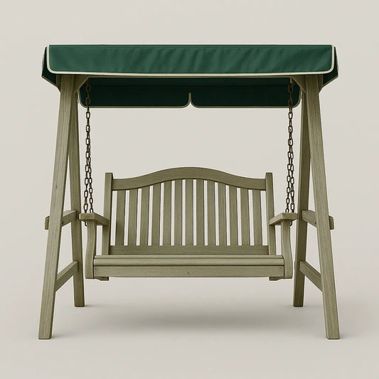 Comfortable Wooden Swing with Canopy for Outdoor Enjoyment