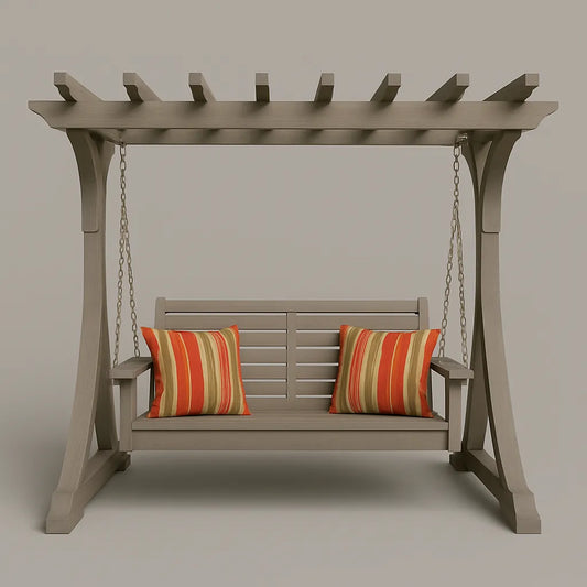 Comfortable Wooden Swing with Canopy for Relaxation