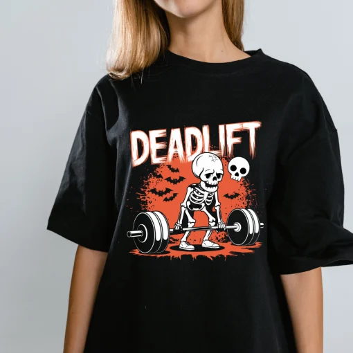 Deadlift Skeleton T-shirt, Funny Skeleton Deadlift Tee