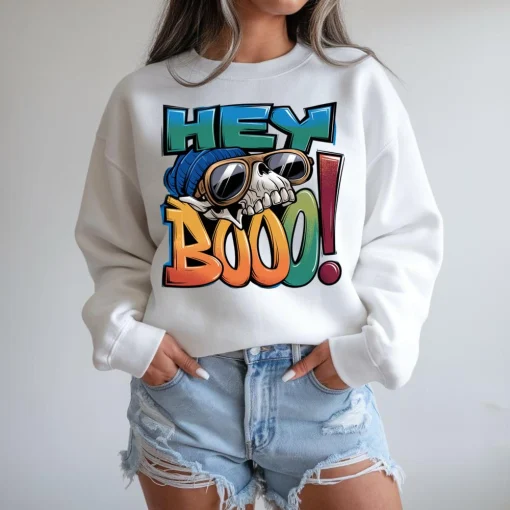 Hey Booo Sweatshirt, Spooky Cool Pullover