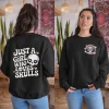 Just A Girl Who Loves Skulls Sweatshirt, Funny Skull Shirt