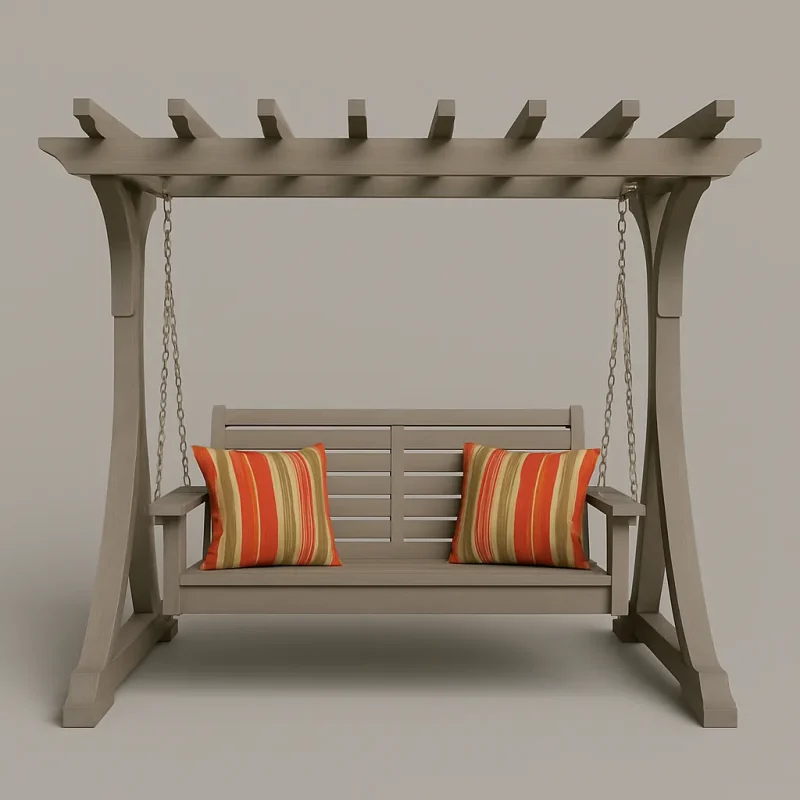 Comfortable Wooden Swing with Canopy for Relaxation